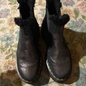 Dr. Martens Black Ankle Boots with Yellow Stitching